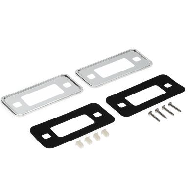 Side Marker Light Bezels w/Pads, OE-type Aluminum, 70-77 Bronco