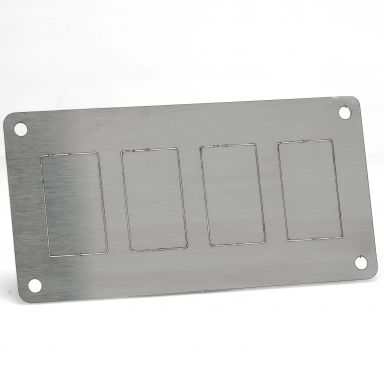 Brushed Stainless Rocker Switch Panel (4 Switches)