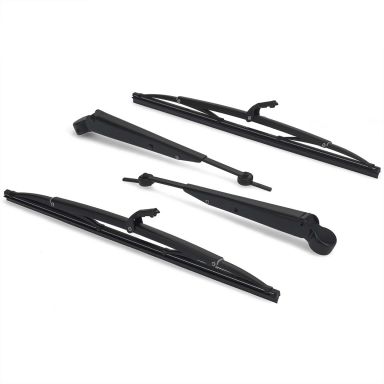 Black Flip Forward Windshield Wiper Arms & Blades, 66-77 Ford Bronco