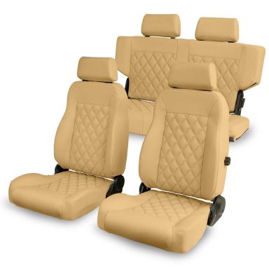 Caballo Classic Cashew Diamond Seats - Front & Rear, 66-77 Bronco