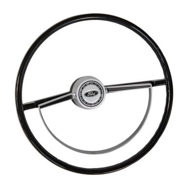 Steering Wheel With Deluxe Half Moon Satin Horn Ring 66-73