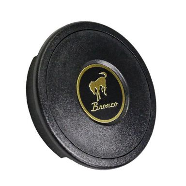 Black Horn Button with Bronco Script for 9-hole Steering Wheel