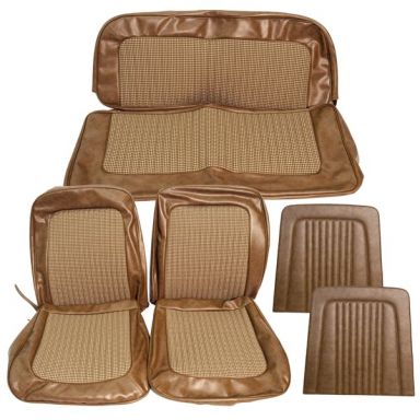 Houndstooth Seat Upholstery Covers, Ginger & Tan, 68-77 Ford Bronco