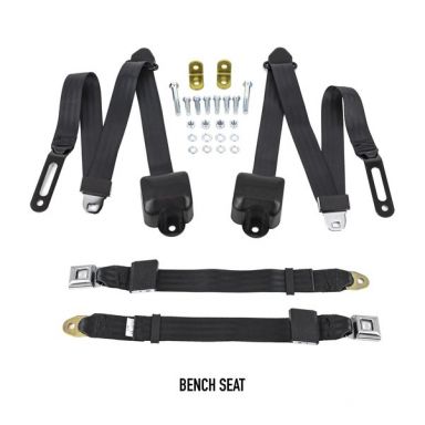 Retractable 3-point Shoulder Seat Belts, 66-77 Bronco