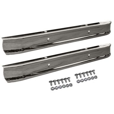 Stock Chrome Bumpers w/Bolts, Front & Rear, 66-77 Bronco, pair