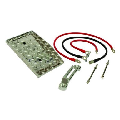 Deluxe Battery Tray Kit w/Cables, 66-77 Ford Bronco