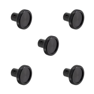 Black Billet Dash Knobs, Set of 5, 66-77 Ford Bronco