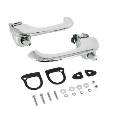 Chrome Outer Door Handles Set, Right & Left, 66-77 Ford Bronco