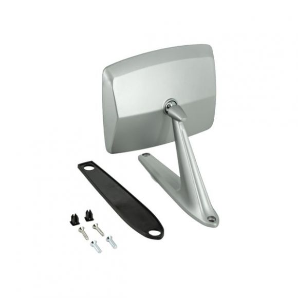 Silver Satin Adjustable Door Mirror, 68-79 Ford Bronco