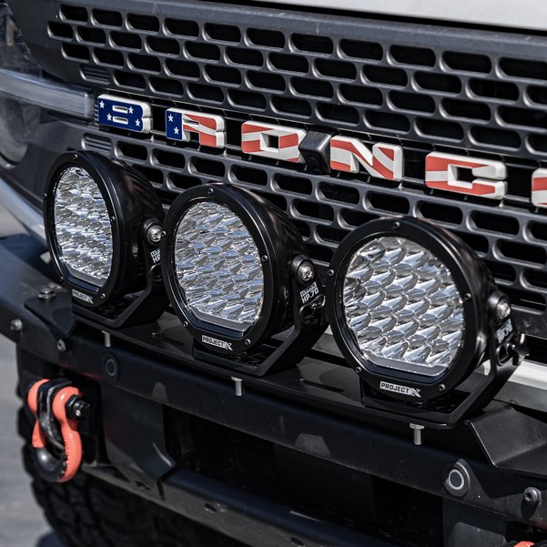 Stealth Mod Bumper Mount with HP.70 LED Lights, 21-24 Ford Bronco