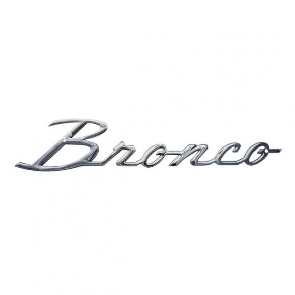 Chrome Bronco Script Metal Sign, 18" x 3"