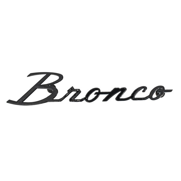 Black Bronco Script Magnetic Emblem, 7" x 2"