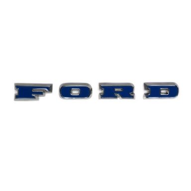 Chrome Ford Grill Letters with Ford Blue Inserts, 67-77 Bronco