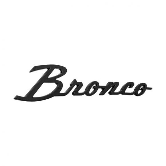 Black Bronco Script Emblem, 66-77 Ford Bronco