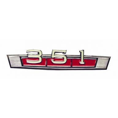 351 Engine Badge Emblem with Red Accent, 69-77 Bronco