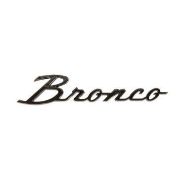 Black Chrome Bronco Script Fender Emblem, 66-77 Bronco