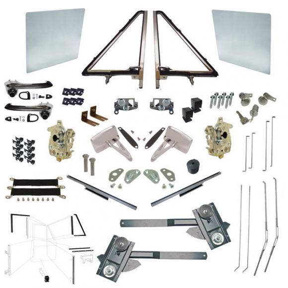 Door Parts Kit, Driver & Passenger, 68-77 Bronco