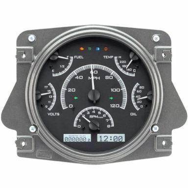 Dakota Digital Dash VHX Black Alloy/White, 66-77 Bronco, 61-66 Truck