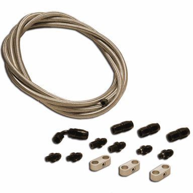 Ford C4 Auto Trans Stainless Braided Hose Kit, 73-77 Bronco