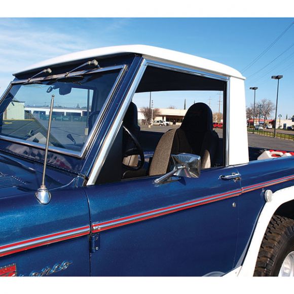 One-Piece Door Window Kit w/Vent Window Delete (pair), 68-77 Ford Bronco