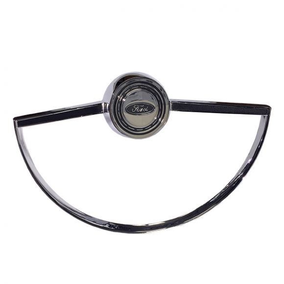 Steering Wheel Horn Button with Ring Chrome, 66-73 Ford Bronco