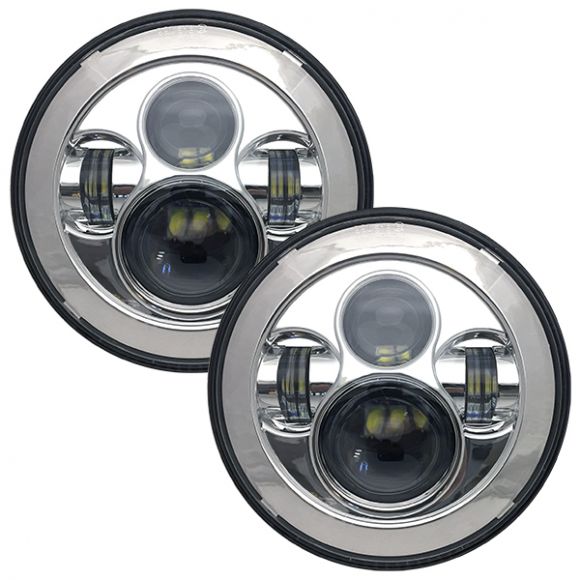 WH Revolution 7" LED Headlight Kit Chrome Finish