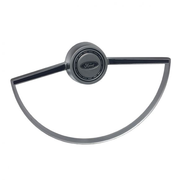 Steering Wheel Horn Button with Ring Satin, 66-73 Ford Bronco