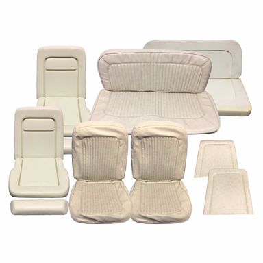 Parchment Seat Upholstery Set w/Foam, Front & Rear, 68-77 Ford Bronco