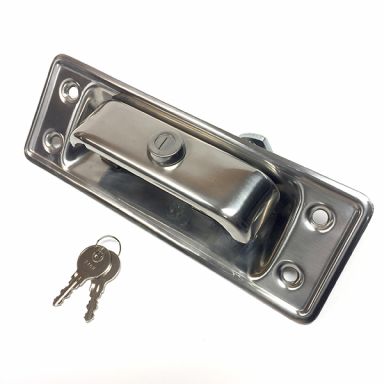 Locking Tailgate Release Handle Stainless Steel, 66-77 Ford Bronco