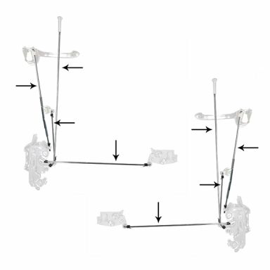 Door Latch Rod Kit with Clips (Both Doors), 68-77 Bronco