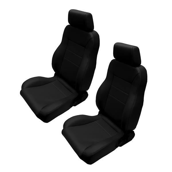 WH Deluxe Front Bucket Seats in Black, 66-77 Bronco