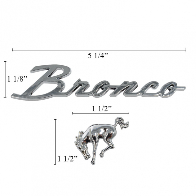 Chrome Bronco Script Adhesive Emblems Set
