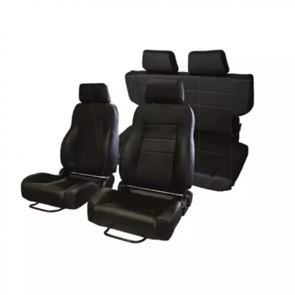 WH Deluxe Black Seats, Front & Rear, 66-77 Ford Bronco