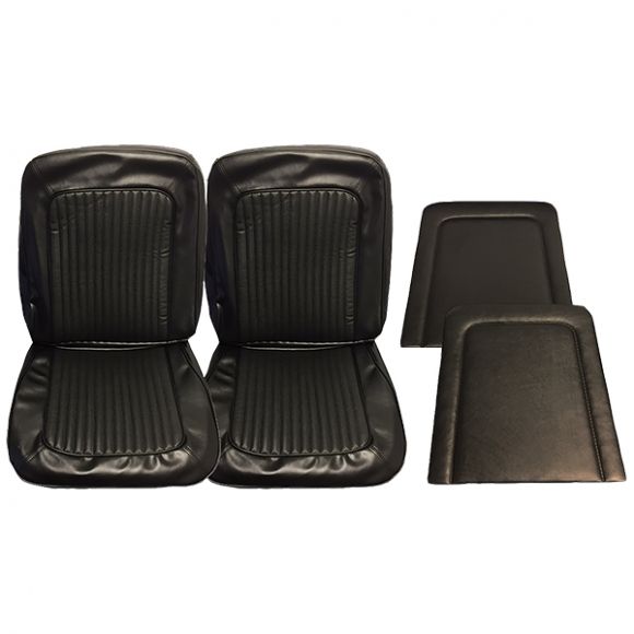 Black Front Seat Upholstery Covers, 68-77 Ford Bronco