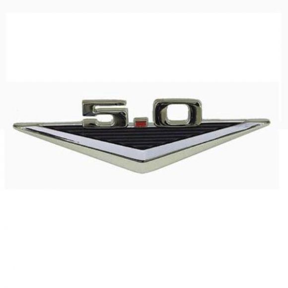 5.0 Emblem with Clips, Early Style, 66-77 Ford Bronco