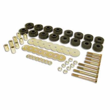 Rubber Body Mount Bushings Set with Hardware, 66-77 Bronco