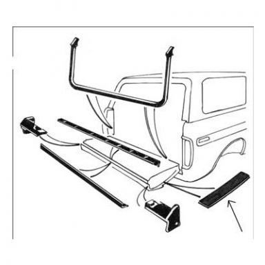 Lower Tailgate Side Bumpers, 78-79 Bronco, pair